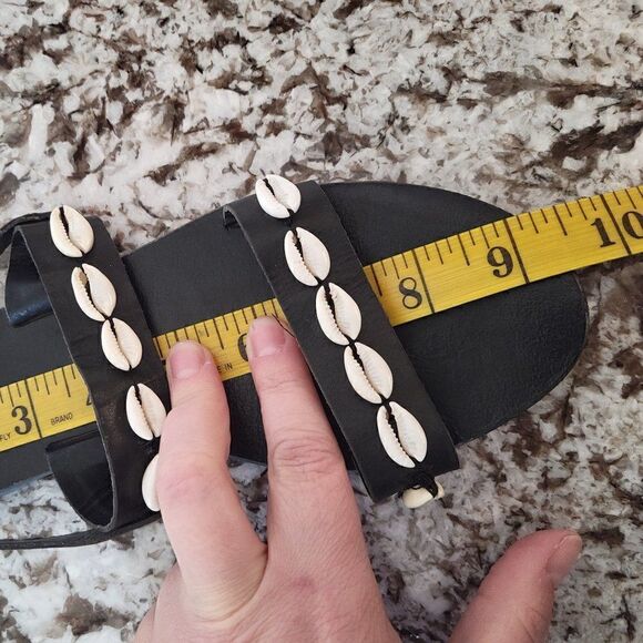 Pull&Bear Black  Leather Flat Sandals Size 37‎ - Picture 8 of 8